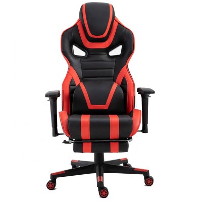 Luxury high back silla gamer with footrest